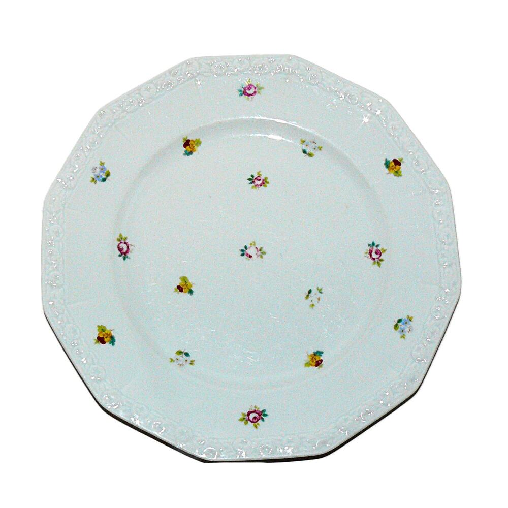 VTG Rosenthal Maria Porcelain Plate Floral Pattern Embossed Edge 10" Germany